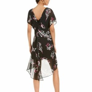 NEW Adrianna Papell Graphic Floral Chiffon dress L